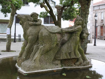 Monumento ó gandeiro en Arzúa